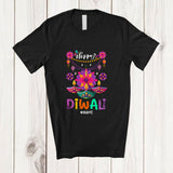 MacnyStore - Personalized Custom Name Happy Diwali; Colorful Festival Of Lights Flowers; Proud Indian Family T-Shirt