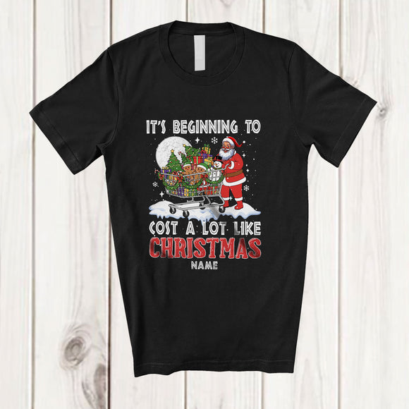 MacnyStore - Personalized Custom Name Beginning TO Cost Like Christmas; Humorous Santa Shopping Cart T-Shirt