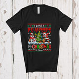 MacnyStore - Personalized Custom Name I Want A St. Bernard For Christmas; Cheerful Sweater Dabbing Santa T-Shirt