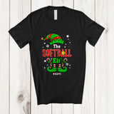 MacnyStore - Personalized Custom Name The Softball Elf; Wonderful Christmas Elf Family; Sport Playing Player T-Shirt