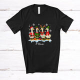 MacnyStore - Personalized Custom Name Four Christmas Goose Snowing; Lovely X-mas Farm Farmer T-Shirt