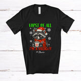 MacnyStore - Personalized Custom Name I'm A Delight; Humorous Christmas Santa Raccoon Drinking Coffee T-Shirt