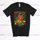 MacnyStore - Personalized Custom Name Feliz Navidad; Joyful Christmas Dancing Women Spanish Mexican T-Shirt