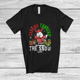 MacnyStore - Personalized Custom Name Dabbing Through The Snow; Adorable Christmas Chicken; Farm Farmer T-Shirt