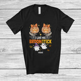 MacnyStore - Personalized Custom Name I Like His Broomstick; Awesome Halloween Skeleton Hand; Couple Family T-Shirt