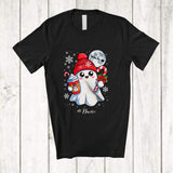 MacnyStore - Personalized Custom Name Ghost Boo Holding Candy Cane; Humorous Christmas Moon; Snow Family T-Shirt