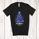 MacnyStore - Personalized Custom Name Diabetes Awareness Blue Ribbon Christmas Tree; Lovely X-mas Family T-Shirt