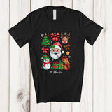 MacnyStore - Personalized Custom Name Santa Snowman Bow Tie Christmas Collection; Lovely X-mas Family T-Shirt