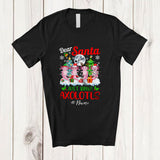 MacnyStore - Personalized Custom Name Santa Just Bring Axolotls; Joyful Christmas Moon Trees Four Animals T-Shirt