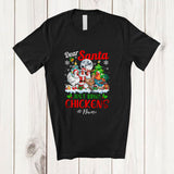 MacnyStore - Personalized Custom Name Santa Just Bring Chickens; Joyful Christmas Moon Trees Four Animals T-Shirt