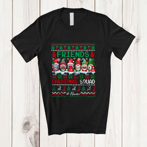 MacnyStore - Personalized Custom Name Friends Christmas Squad; Amazing X-mas Sweater Gnomes Gnomies T-Shirt