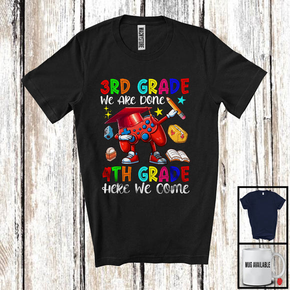 MacnyStore - 3rd Grade We Are Done 4th Grade Here We Come, Adorable Last First Day School Gamer Dabbing T-Shirt