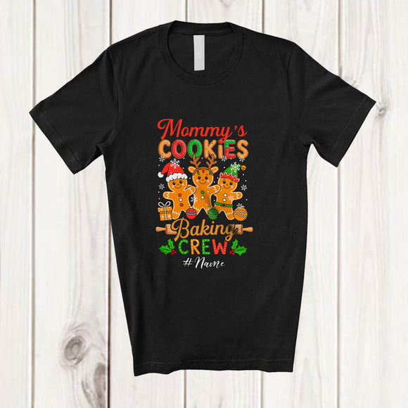 MacnyStore - Personalized Custom Name Mommy's Cookie Baking Crew; Lovely Christmas Three Gingerbread Family T-Shirt