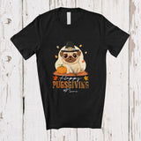 MacnyStore - Personalized Custom Name Happy Pugsgiving; Adorable Thanksgiving Pilgrim Pug Owner Pumpkin T-Shirt