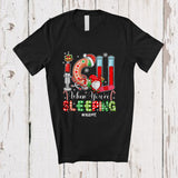 MacnyStore - Personalized Custom Name I.C.U When You're Sleeping; Humorous Christmas Snowing Gnome Nurse T-Shirt
