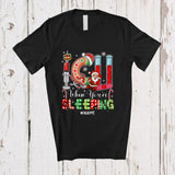 MacnyStore - Personalized Custom Name I.C.U When You're Sleeping; Humorous Christmas Snowing Santa Nurse T-Shirt
