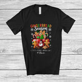 MacnyStore - Personalized Custom Name Gingerbread Season; Amusing Christmas Cookies In Mug; Baker Baking T-Shirt