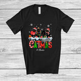 MacnyStore - Personalized Custom Name Merry Catmas; Adorable Christmas Four Santa Black Cats Owner T-Shirt