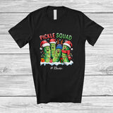 MacnyStore - Personalized Custom Name Pickle Squad; Joyful Christmas Four Santa Pickles Canning Season T-Shirt
