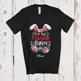 MacnyStore - Personalized Custom Name I'm The Aunt Bunny; Amazing Easter Bunny Flowers; Family Eggs Hunting T-Shirt