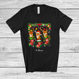 MacnyStore - Personalized Custom Name Three Fox In Christmas Socks; Amusing X-mas Lights Animal Lover T-Shirt