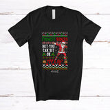 MacnyStore - Personalized Custom Name Not Santa But You Can Sit On My Lap; Joyful Christmas Sweater Dabbing Santa T-Shirt