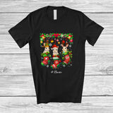 MacnyStore - Personalized Custom Name Three Rabbit In Christmas Socks; Amusing X-mas Lights Animal Lover T-Shirt