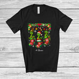 MacnyStore - Personalized Custom Name Three Snake In Christmas Socks; Amusing X-mas Lights Animal Lover T-Shirt