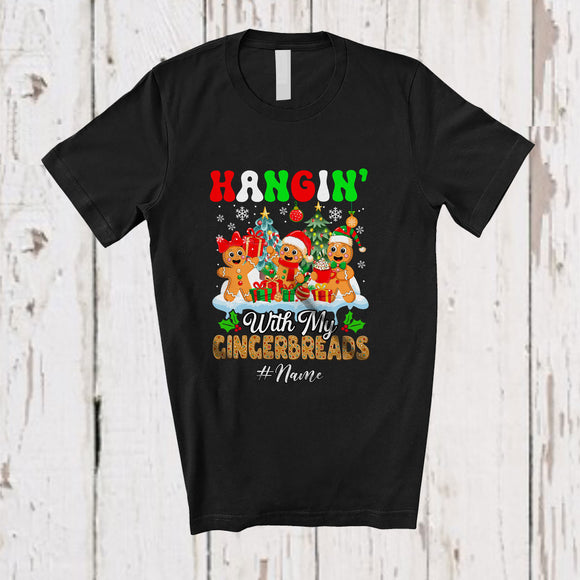 MacnyStore - Personalized Custom Name Hangin' With My Gingerbreads; Lovely Christmas Three Gingerbread Cookies T-Shirt