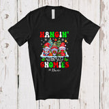 MacnyStore - Personalized Custom Name Hangin' With My Gnomies; Lovely Christmas Three Gnomes Lover; Family T-Shirt