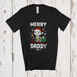 MacnyStore - Personalized Custom Name Merry Christmas Daddy; Lovely Lights Santa Cat Owner Family T-Shirt