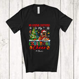 MacnyStore - Personalized Custom Name German Shepherd Christmas Cheer; Lovely Plaid Tree Lights Santa T-Shirt