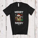 MacnyStore - Personalized Custom Name Merry Christmas Daddy; Lovely Lights Santa Pug Owner Family T-Shirt