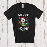 MacnyStore - Personalized Custom Name Merry Christmas Mommy; Lovely Lights Santa Cat Owner Family T-Shirt