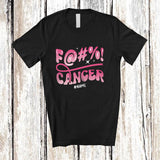 MacnyStore - Personalized Custom Name Fuck Cancer; Sarcastic Breast Cancer Awareness Pink Ribbon T-Shirt