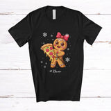 MacnyStore - Personalized Custom Name Gingerbread Holding Pizza; Adorable Christmas Cookies Baking Baker T-Shirt