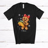 MacnyStore - Personalized Custom Name Gingerbread Holding Taco; Adorable Christmas Cookies Baking Baker T-Shirt