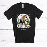 MacnyStore - Personalized Custom Name Santa Gingerbread Man Riding Cow; Awesome Christmas Moon Baker T-Shirt