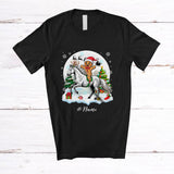 MacnyStore - Personalized Custom Name Santa Gingerbread Man Riding Horse; Awesome Christmas Moon Baker T-Shirt