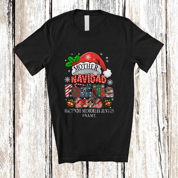 MacnyStore - Personalized Custom Name Mother Navidad Family 2025; Awesome Christmas Santa Mexican Group T-Shirt