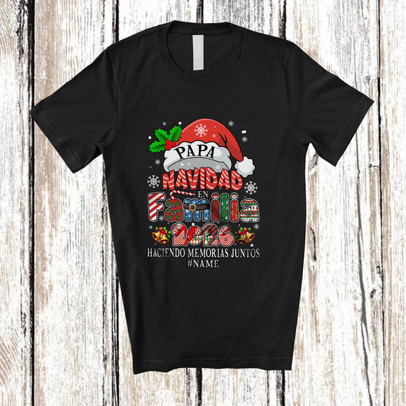 MacnyStore - Personalized Custom Name Papa Navidad Family 2026; Awesome Christmas Santa Mexican Group T-Shirt