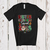 MacnyStore - Personalized Custom Name Sister Christmas Squad 2026; Joyful Leopard Plaid Santa Face Family T-Shirt