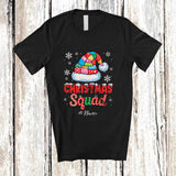 MacnyStore - Personalized Custom Name Christmas Squad; Colorful Christmas Plaid Santa; Pajama Family Group T-Shirt