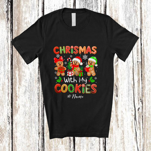 MacnyStore - Personalized Custom Name Christmas With My Cookies; Amazing Christmas Three X-mas Gingerbreads T-Shirt