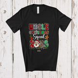 MacnyStore - Personalized Custom Name Uncle Christmas Squad 2026; Joyful Leopard Plaid Santa Face Family T-Shirt