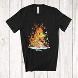 MacnyStore - Personalized Custom Name Bearded Dragon Reindeer Christmas Tree; Joyful Lights Animal Owner T-Shirt