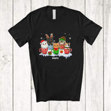 MacnyStore - Personalized Custom Name Cats Coffee; Lovely Christmas Santa Kitten Owner Lover; Family T-Shirt