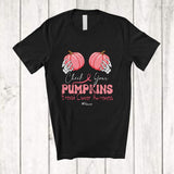 MacnyStore - Personalized Custom Name Check Your Pumpkins; Scary Halloween Breast Cancer Two Skeleton Hands T-Shirt