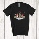 MacnyStore - Personalized Custom Name Three Santa Elf Walrus Snowing; Lovely Christmas Lights Sea Animal T-Shirt