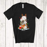 MacnyStore - Personalized Custom Name Guinea Pig Reindeer Christmas Tree; Joyful X-mas Lights Animal Owner T-Shirt